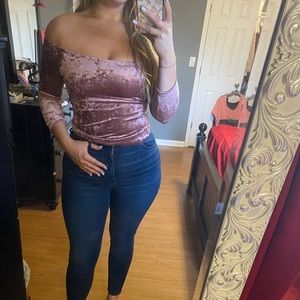 Mauve velvet top